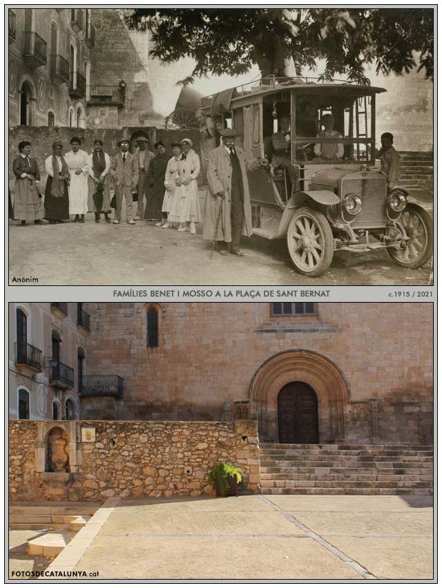 MONESTIR DE SANTES CREUS. Tarragona. Les famílies Benet i Mosso a la plaça de Sant Bernat. Fotosdecatalunya.cat